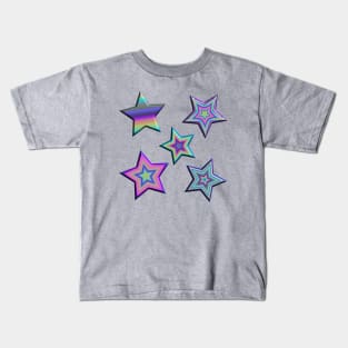 Neon Electric Stars Kids T-Shirt